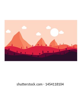 Flat Design Nature Landscape Vector