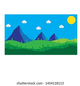 Flat Design Nature Landscape Vector