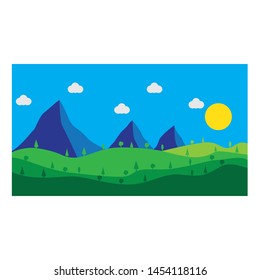 Flat Design Nature Landscape Vector