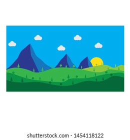 Flat Design Nature Landscape Vector