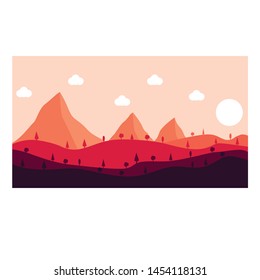 Flat Design Nature Landscape Vector