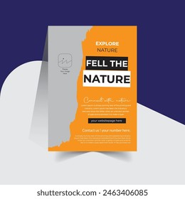 Plantilla de póster de naturaleza de diseño plano