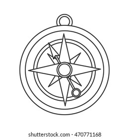 flat design navigation compass icon vector illustration