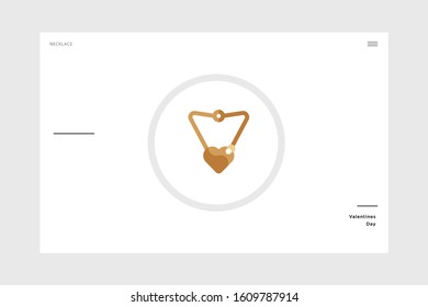 flat design necklace valentine-themed icon on a white background