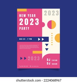 Plano de diseño plano de la plantilla de afiches de partido 2023. - Vector.