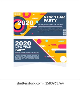 Flat design of New year banner. vector illustration