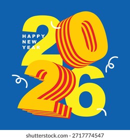 Flat design new year party 2026 illustration