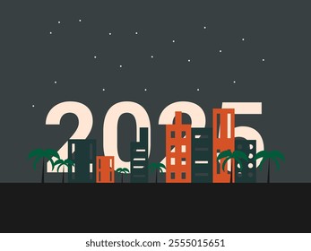 Flat design New Year vector illustration