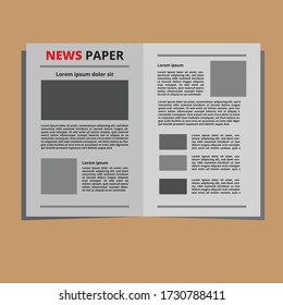 Flat Design News Paper Template Vector