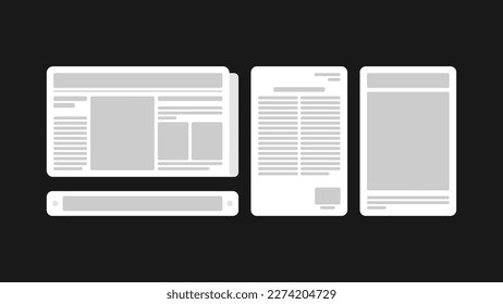 Flachdesign von Zeitungen, Poster und Briefen. Designvektor. einfache Minimalistin