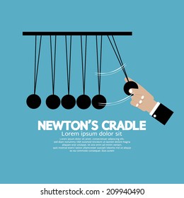 Flat Design Newton's Cradle Vector Illustration