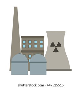 flat design nuclear plant icon vector illustration