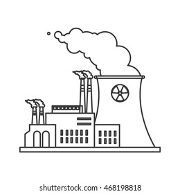 flat design nuclear plant icon vector illustration
