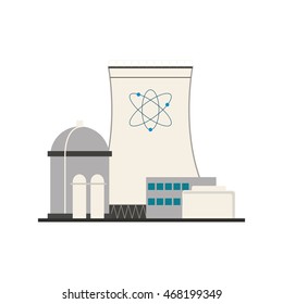 flat design nuclear plant icon vector illustration