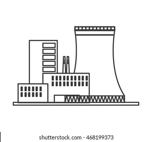 flat design nuclear plant icon vector illustration