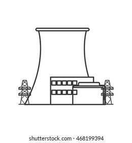 flat design nuclear plant icon vector illustration