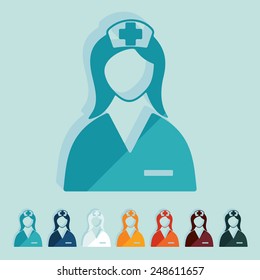 Flat design: nurse