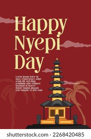 Flat Design Nyepi Greeting Card