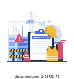 Flat design of occupational safety and health administration. Vector flat illustration