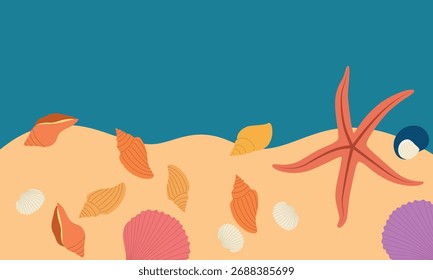 Fondo marino del océano del diseño plano