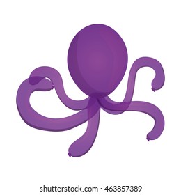 flat design octopus balloon figure icon vector illustration