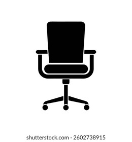 flat design office chair vector icon