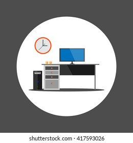 Flat design office desk