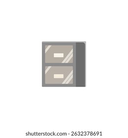 Flat Design Office Filing Cabinet Illustration