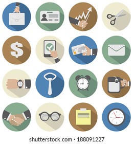 Flat Design Office Icons