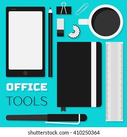 Flat design office tools