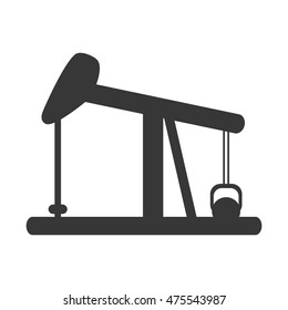 flat design oil pump icon vector illustration