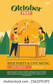 Flat design of oktober fest for poster template