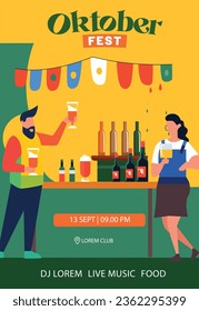 Flat design of oktober fest for poster template