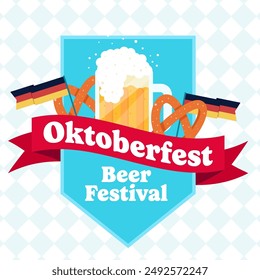 flat design oktoberfest beer festival illustration