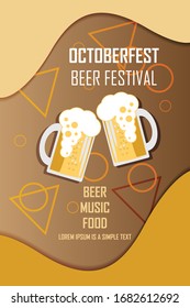 Flat design oktoberfest poster template 