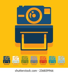 Flat design: old photocamera