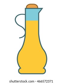 flat design olive oil bottle icon vector illustration