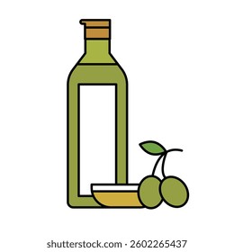 Flat design olive oil icon. Vector.