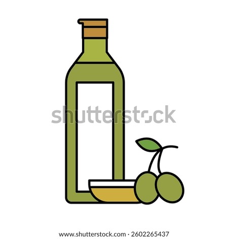 Flat design olive oil icon. Vector.