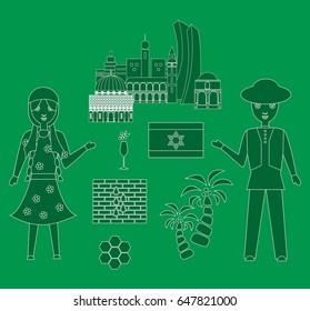 Flat design on the theme of Israel.