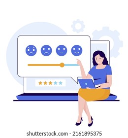 Flat design of online review concept. Illustration for websites, landing pages, mobile applications, posters and banners. Trendy flat vector illustration