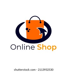 Logo de la tienda en línea de diseño plano 