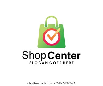 Flat design online shop logo collection
