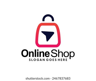 Colección de logotipo de tienda en línea de diseño plano