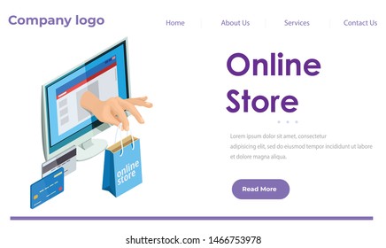flat design Online Shopping Concept. Vector design illustration