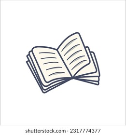 Flat Design Open Book with Bookmark Circle Icon with Long Shadow. Back to School and Education Vector illustration. Flat Style Colorful Book with Bookmark. Grammar literature. Studying and Learning.