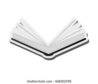 flat design open book icon vector illustration