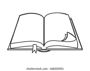 flat design open book icon vector illustration