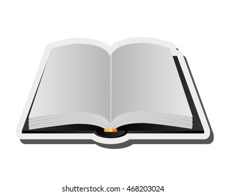 flat design open book icon vector illustration