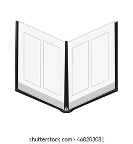flat design open book icon vector illustration